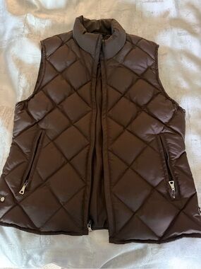 Tommy Hilfiger Brown Diamond-Quilt Puffer Vest